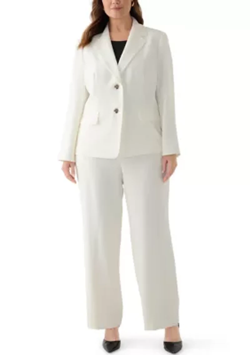 Plus Stretch Crepe Extend Tab Wide Leg Pants