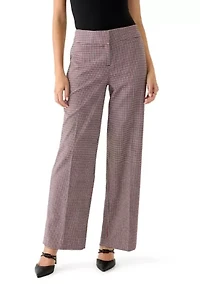 Petite Houndstooth Wide Leg Pants