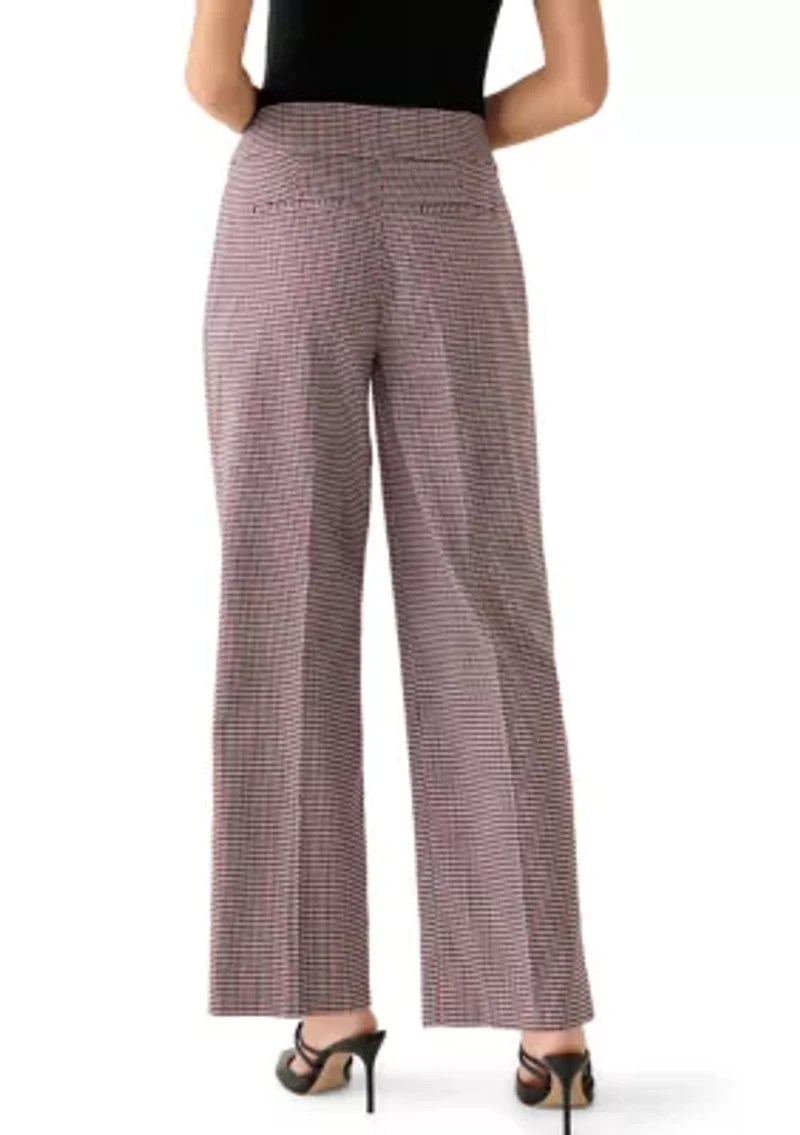 Petite Houndstooth Wide Leg Pants