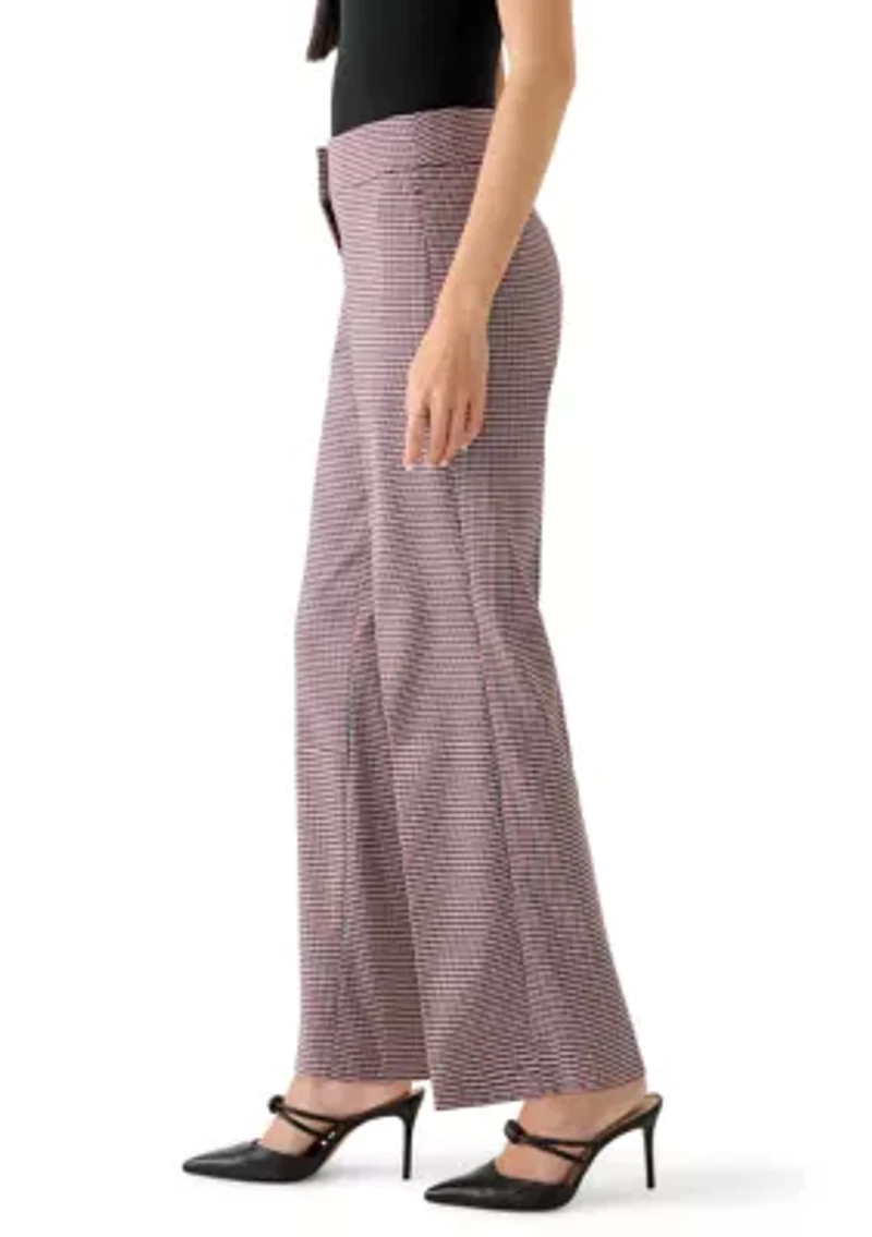 Petite Houndstooth Wide Leg Pants