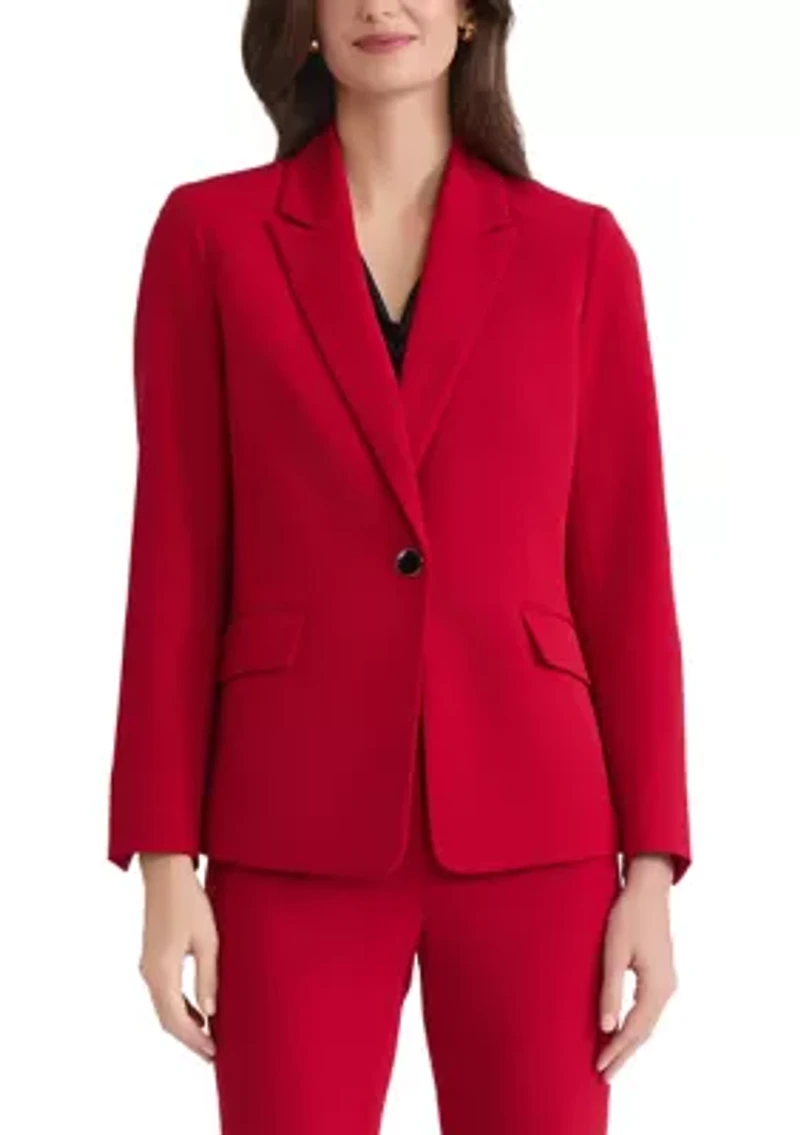 Women's Stretch Crepe Jacket with Stripe Lining