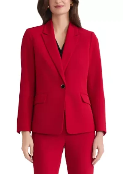 Women's Stretch Crepe Jacket with Stripe Lining