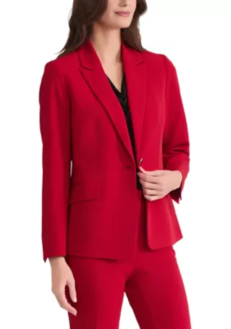 Women's Stretch Crepe Jacket with Stripe Lining