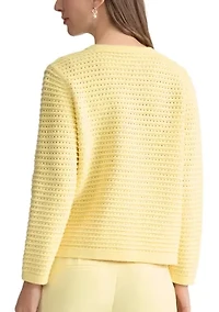 Women's Textured Stitch Button Up Cardigan