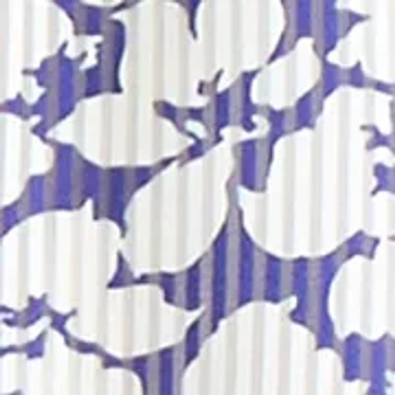 Women's Floral Print Satin Striped Long Sleeve Tie Neck Blouse