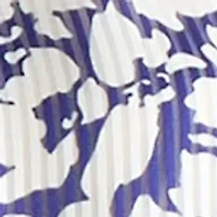 Petite Floral Print Satin Striped Long Sleeve Tie Neck Blouse