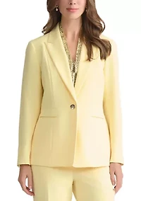 Women's Stretch Crepe 1 Button Peplum Jacket