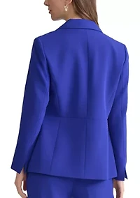 Women's Stretch Crepe 1 Button Peplum Jacket