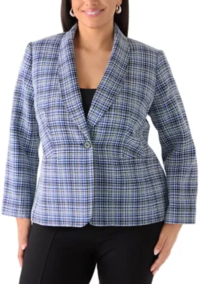 Plus Tweed One Button Jacket