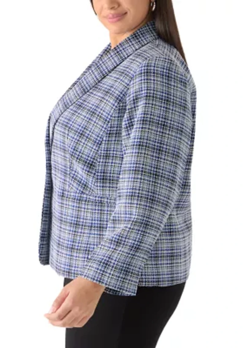 Plus Tweed One Button Jacket