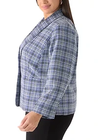 Plus Tweed One Button Jacket