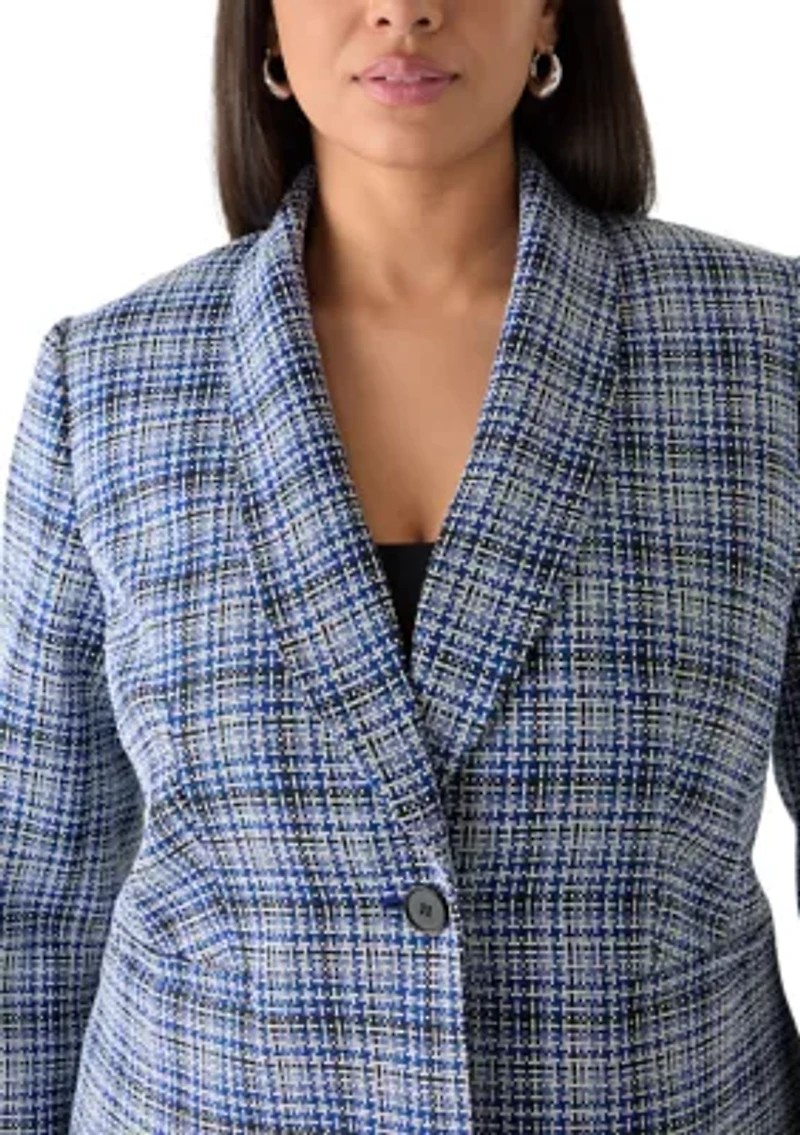Plus Tweed One Button Jacket
