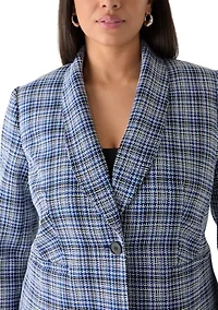 Plus Tweed One Button Jacket