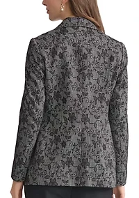 Women's Floral Print Ponte Button Jacket