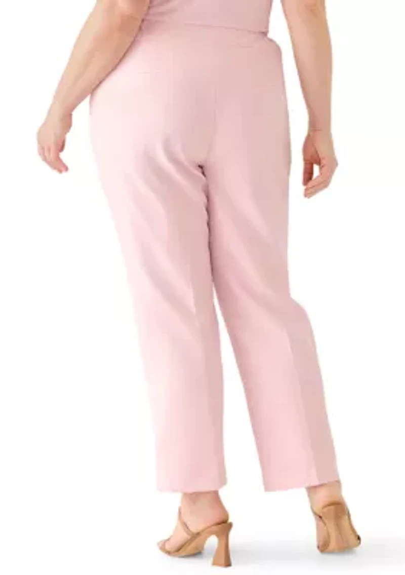 Plus Julia Stretch Crepe Slim Leg Pants