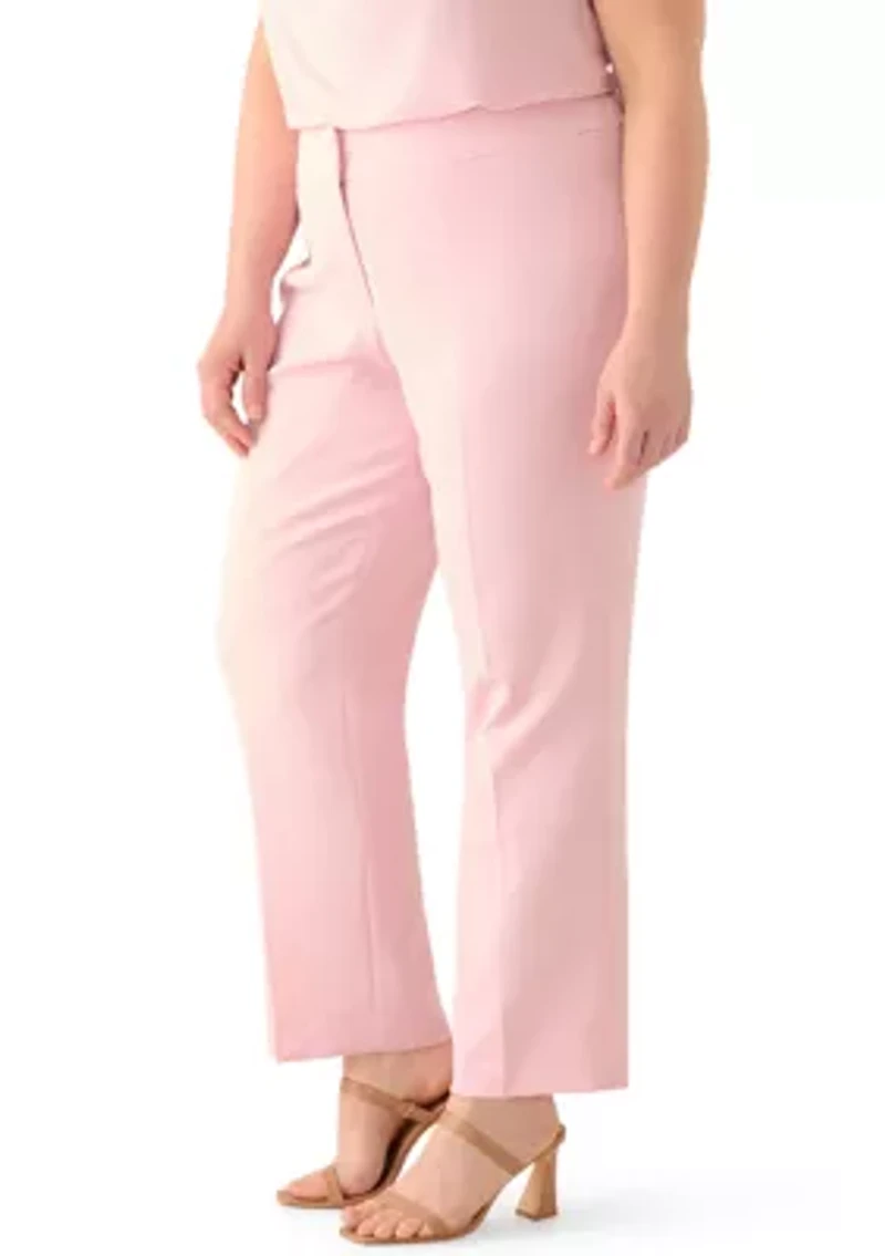 Plus Julia Stretch Crepe Slim Leg Pants