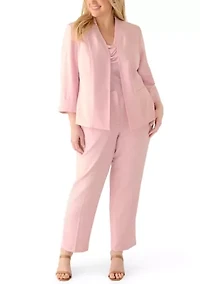 Plus Julia Stretch Crepe Slim Leg Pants