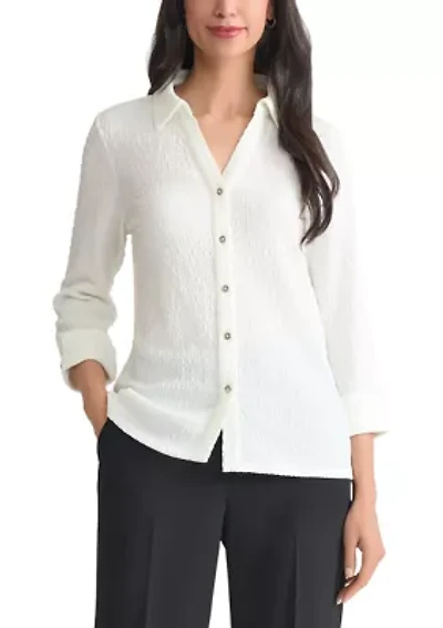 Women's 3/4 Sleeve Ridge Knit Top