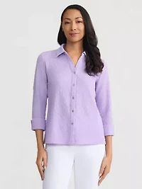 Women's 3/4 Sleeve Ridge Knit Top