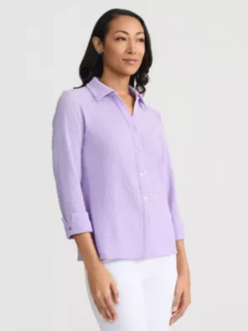 Women's 3/4 Sleeve Ridge Knit Top