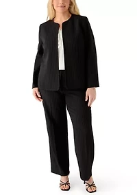 Plus Pinstripe Wide Leg Pants