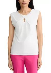 Women's Extended Shoulder Twist Neck Top
