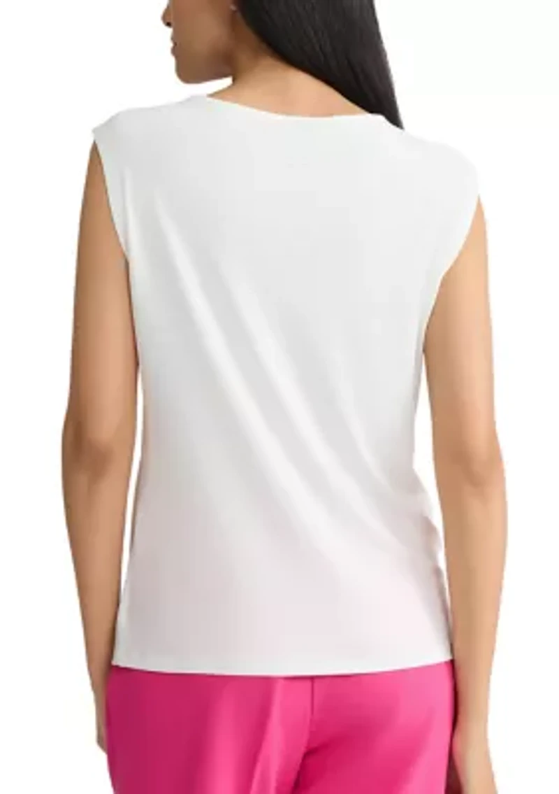 Women's Extended Shoulder Twist Neck Top