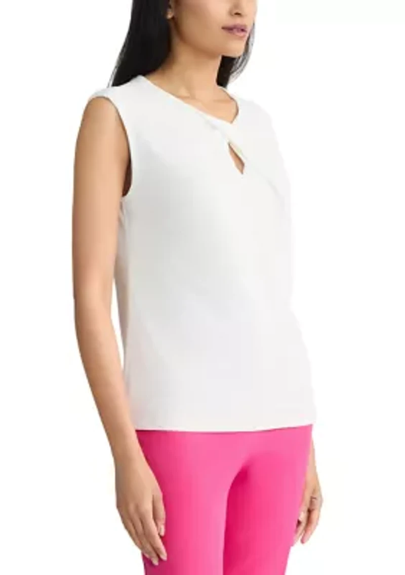 Women's Extended Shoulder Twist Neck Top