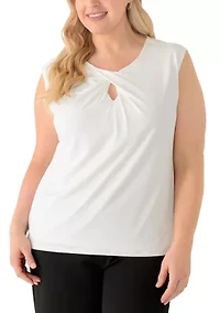 Plus Extended Shoulder Twist Neck Top