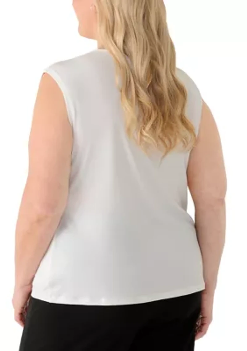 Plus Extended Shoulder Twist Neck Top