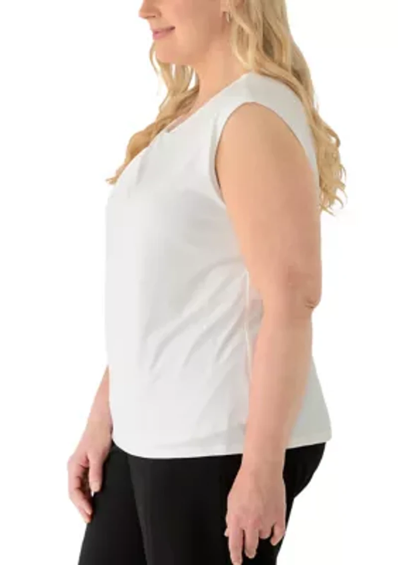 Plus Extended Shoulder Twist Neck Top