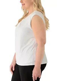 Plus Extended Shoulder Twist Neck Top