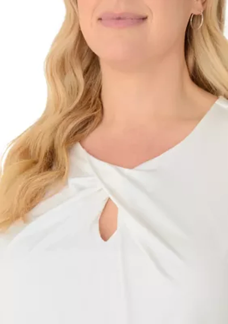Plus Extended Shoulder Twist Neck Top