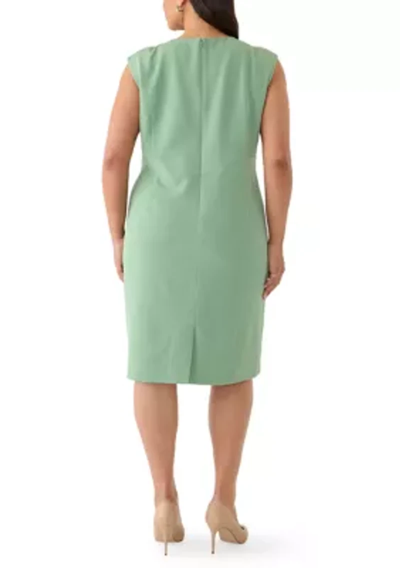 Plus Cap Sleeve Sheath Dress