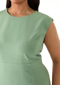 Plus Cap Sleeve Sheath Dress