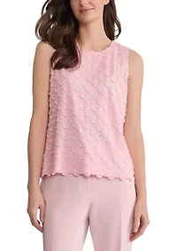 Women's Sleeveless Square Neck Eyelash Top