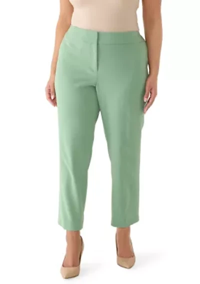 Plus Fly Front Slim Pants