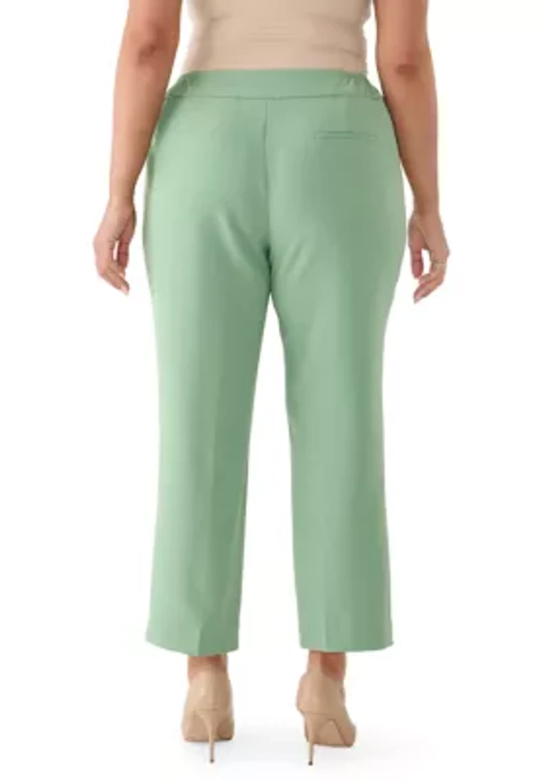 Plus Fly Front Slim Pants