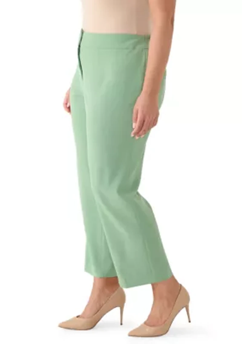 Plus Fly Front Slim Pants