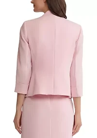 Petite Stretch Crepe Cardigan Jacket with Cuff Sleeves