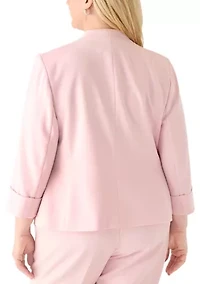 Plus Julia Crepe Open Cardigan Jacket