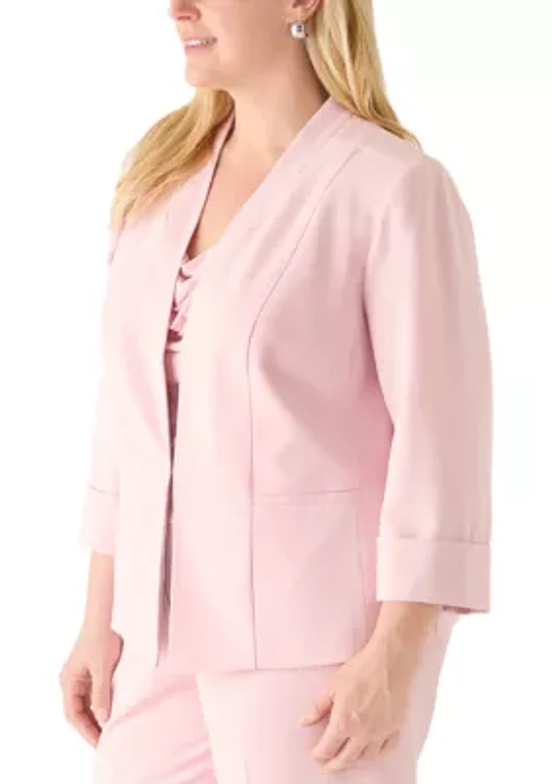 Plus Julia Crepe Open Cardigan Jacket
