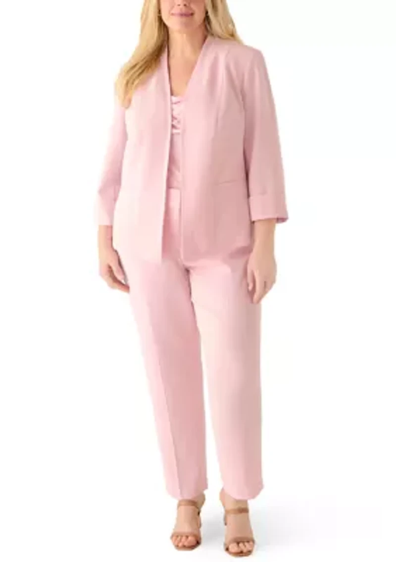 Plus Julia Crepe Open Cardigan Jacket