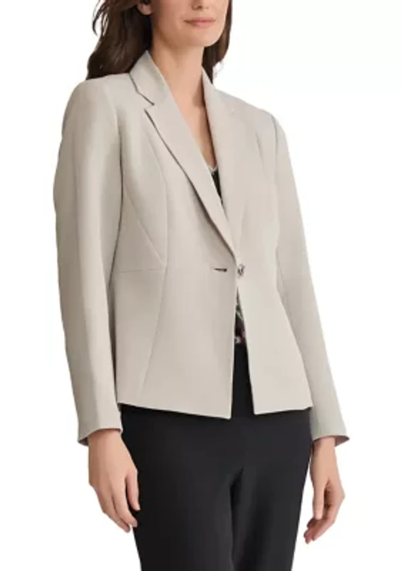 Petite Stretch Crepe 1 Button Jacket