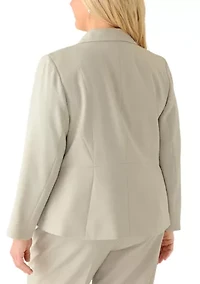 Plus Julia Crepe One Button Jacket with Princess Seam