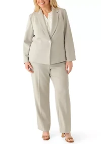 Plus Julia Crepe One Button Jacket with Princess Seam