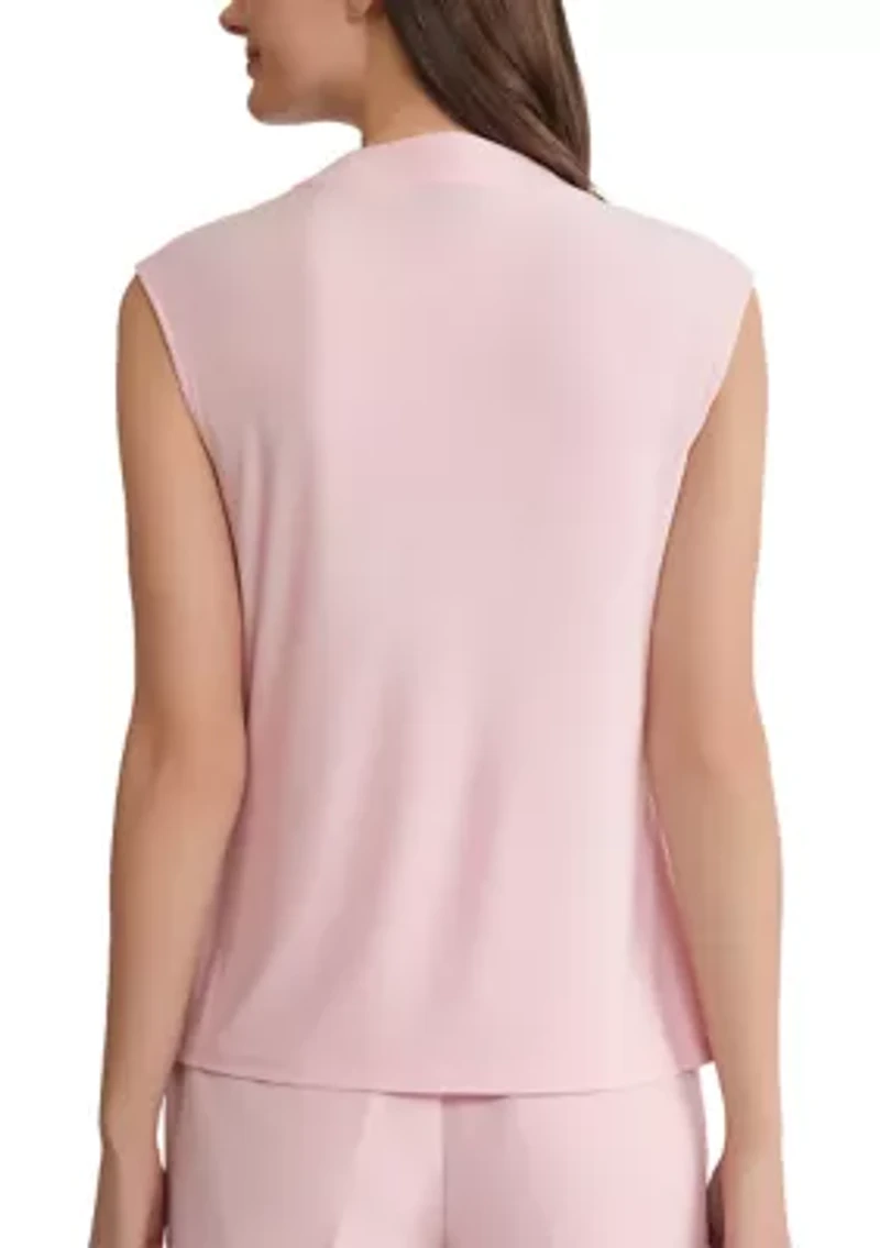 Women's Extended Shoulder Cowl Neck Knit Top