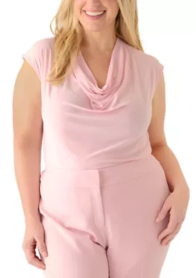 Plus Sleeveless Cowl Neck Top