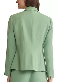 Women's Stretch Crepe 1 Button Seamed Blazer