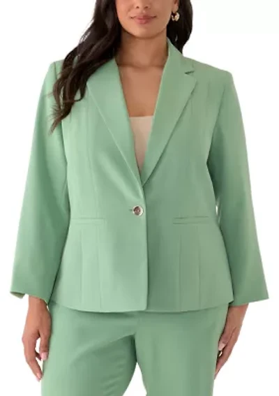 Plus One Button Slit Sleeve Jacket